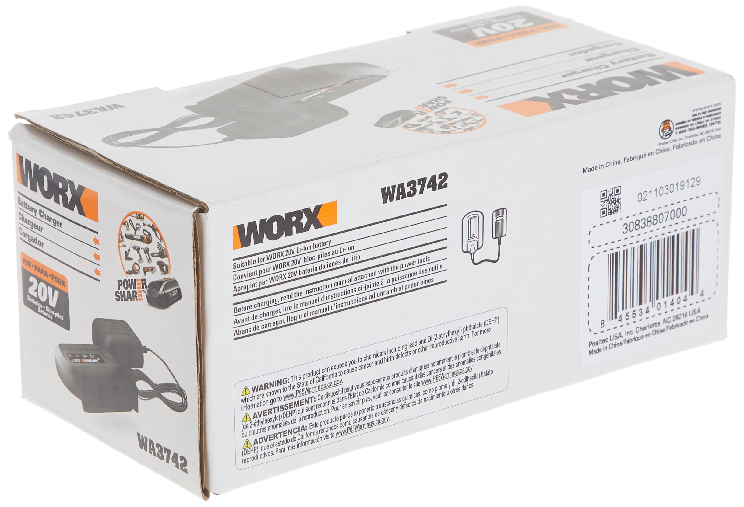 Foto 7 pulgar | Cargador Worx WA3742 para Baterías de Iones de Litio 20 V - Venta Internacional