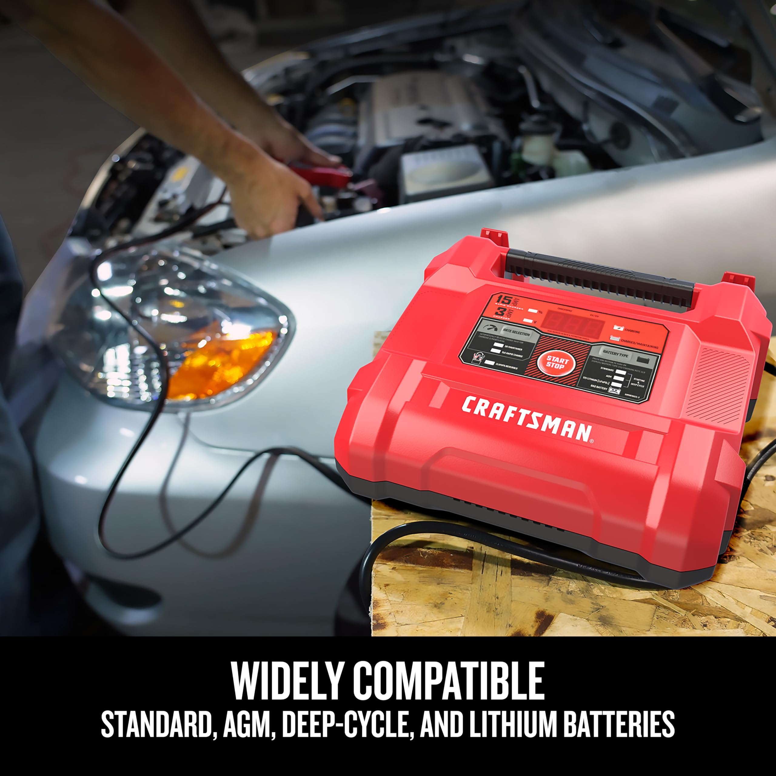 Foto 4 | Cargador De Batería Automotriz Craftsman Cmxcesm162 15a - Venta Internacional.