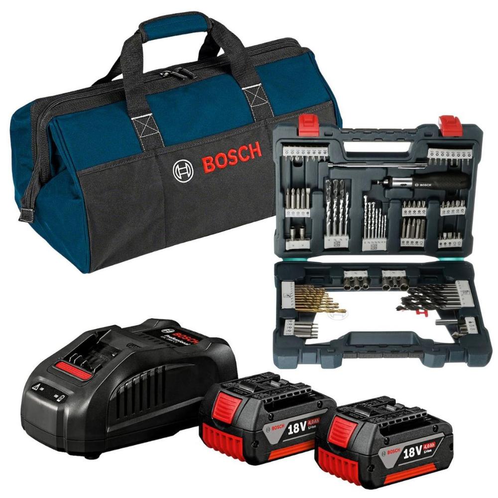 Foto 1 | Baterías Bosch 4.0ah + Cargador + Juego De Puntas + Maleta
