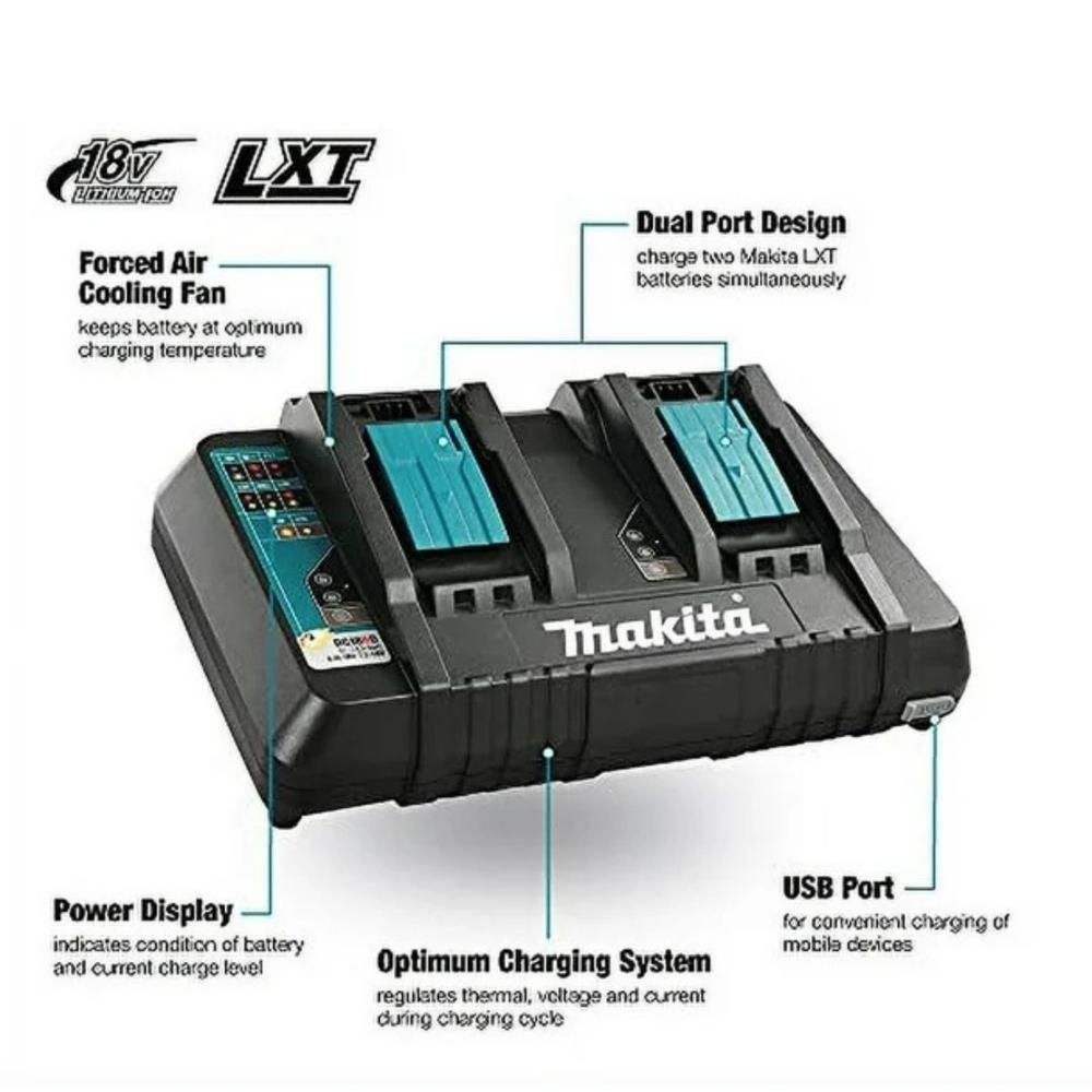 Foto 7 pulgar | Cargador Makita de Puerto Dual Óptimo 18v Rápido Lxt Dc18rd