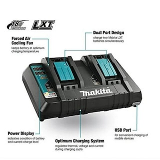 Foto 6 | Cargador Makita de Puerto Dual Óptimo 18v Rápido Lxt Dc18rd