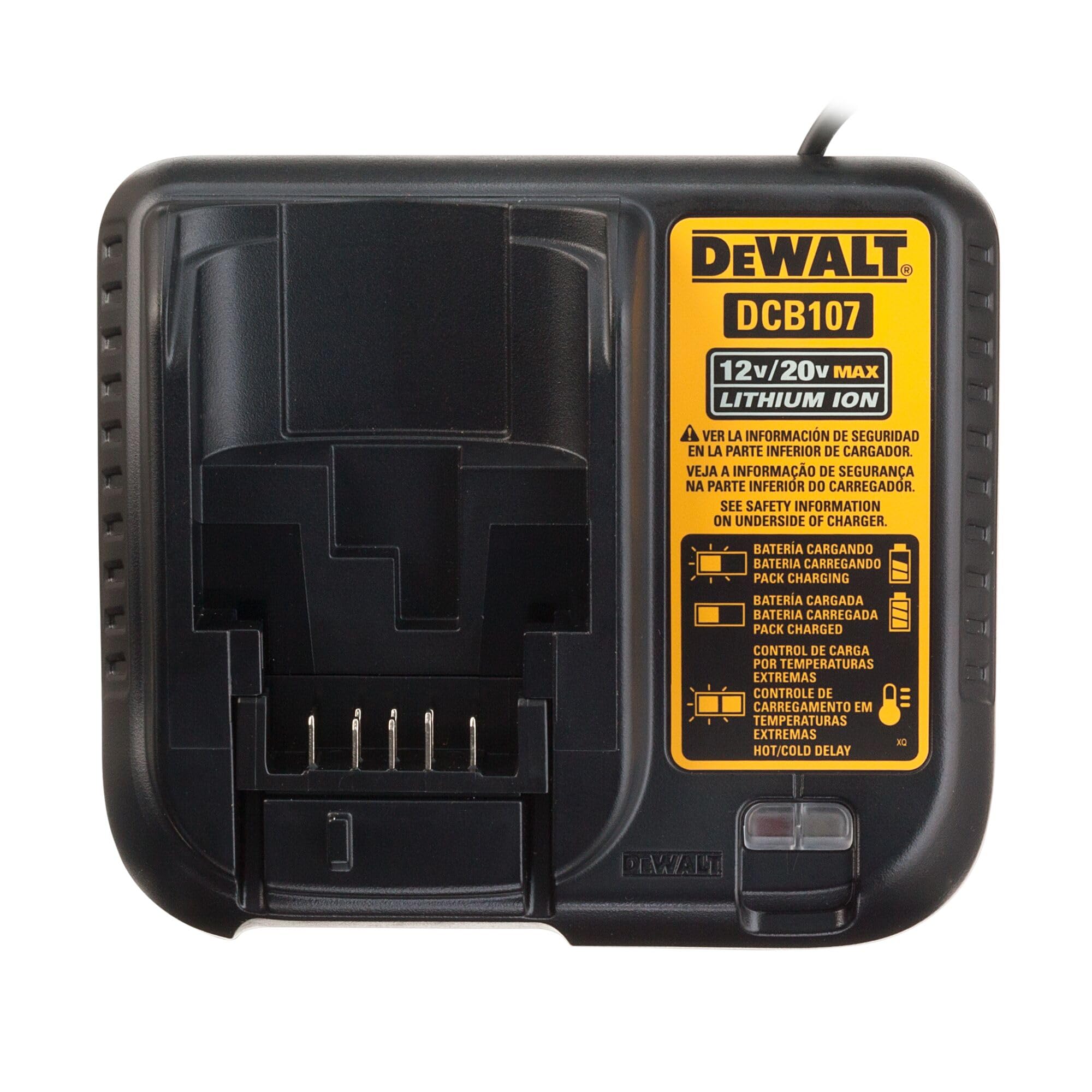 Foto 4 pulgar | Cargador De Baterías Dewalt Dcb107 12 V/20 V Max De Iones De Litio - Venta Internacional.
