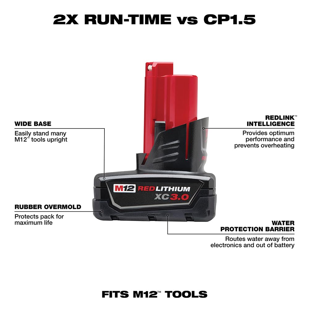 Foto 3 pulgar | Batería Milwaukee M12 Xc De Alta Capacidad 3.0 Ah Redlithium - Venta Internacional.