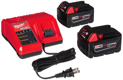 Foto 1 | Kit Cargador De Baterías Milwaukee M18 Red Lithium Xc 5.0 Ah (2) - Venta Internacional.