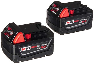 Foto 3 | Kit Cargador De Baterías Milwaukee M18 Red Lithium Xc 5.0 Ah (2) - Venta Internacional.