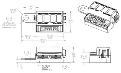 Foto 2 | Bloque De Fusibles Blue Sea Systems St Blade 5023, 4 Circuitos, 100 A - Venta Internacional.