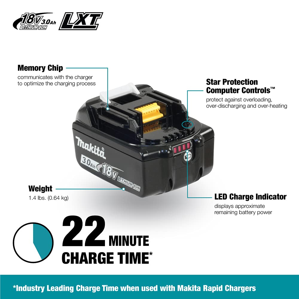 Foto 2 | Batería Makita Bl1830-2 Lxt  Litio-ion De 18 V, 3 Ah, Paquete De 2 - Venta Internacional.