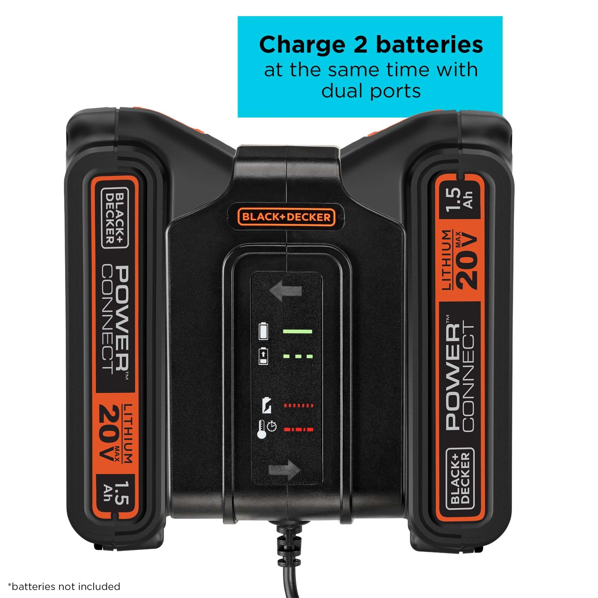 Foto 4 pulgar | Cargador De Baterías Black+decker 20v Max Con 2 Baterías Bddc202bkt - Venta Internacional.