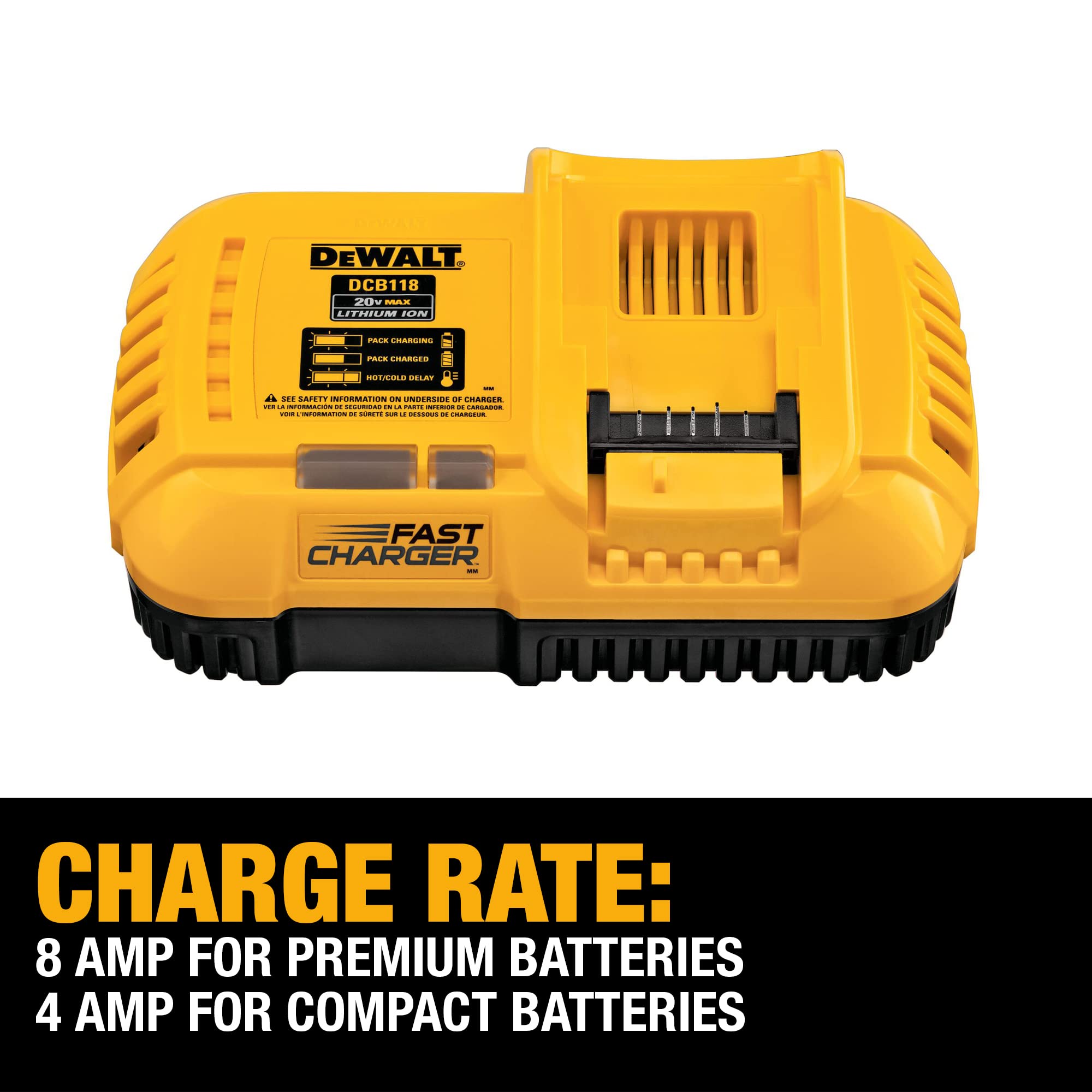 Foto 4 pulgar | Cargador Dewalt Flexvolt De Carga Rápida De 20 V Max (dcb118) - Venta Internacional.