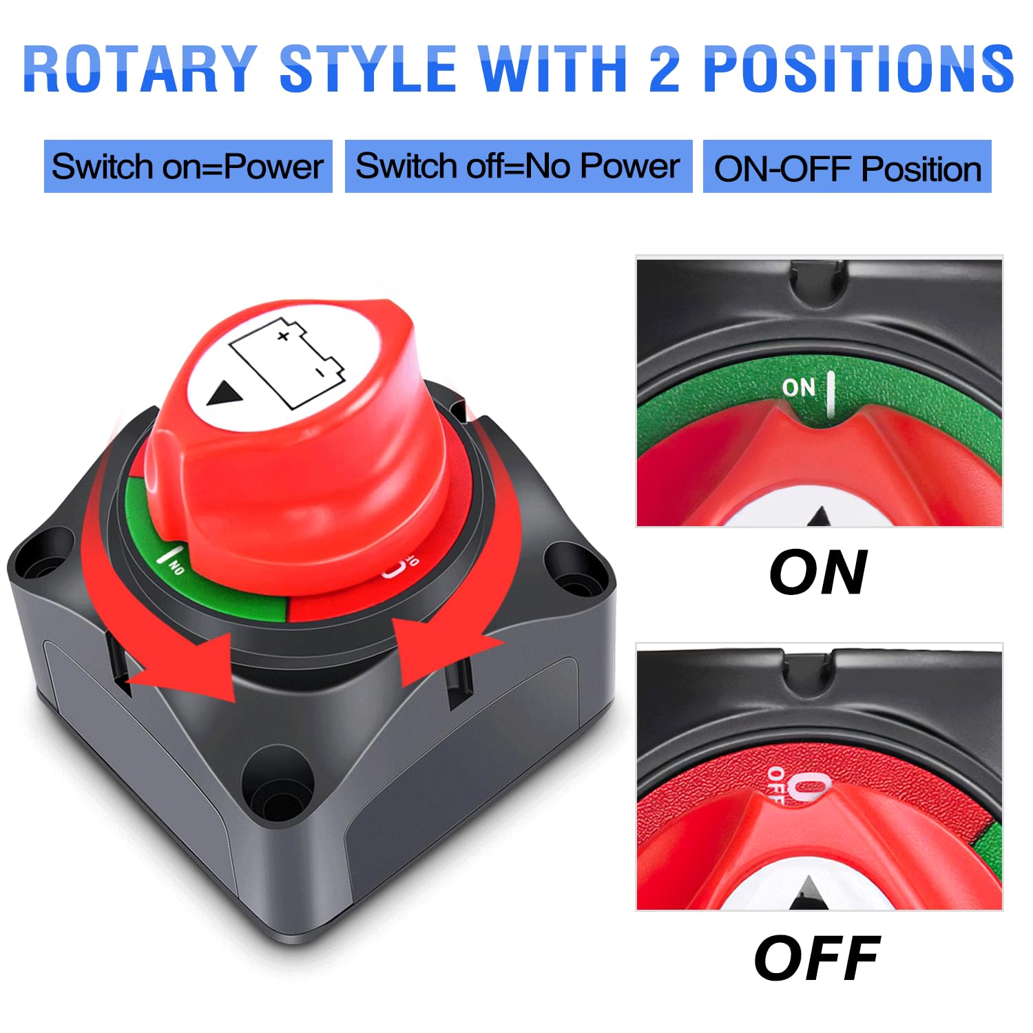 Foto 7 pulgar | Interruptor De Batería Nilight De 12 V, 24 V, 48 V, 275 A, Encendido/apagado, Resistente - Venta Internacional.