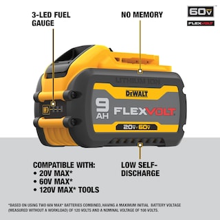 Foto 2 | Batería Dewalt Flexvolt 20 V/60 V Máx* 9 Ah (dcb609) - Venta Internacional.