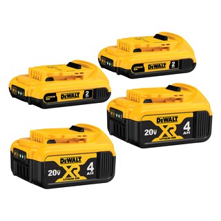 Foto 1 | Batería Dewalt De 20 V Como Máximo, 2 Ah Y 4 Ah, Paquete De 4 Con Indicador De Combustible Led - Venta Internacional.