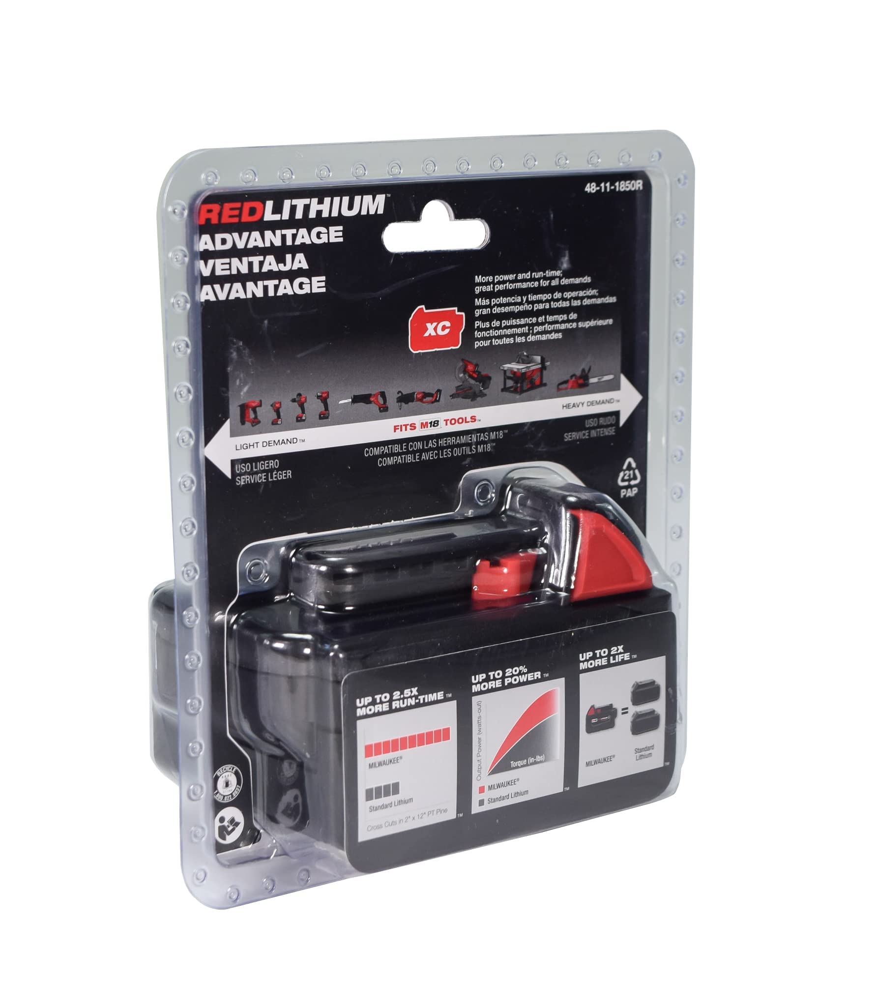 Foto 4 pulgar | Batería Milwaukee M18 18 V 5 Ah Xc De Capacidad Extendida, Paquete De 2 - Venta Internacional.