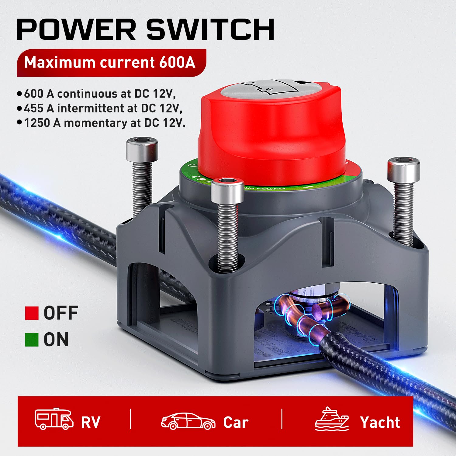 Foto 3 pulgar | Interruptor De Batería Nilight 600a 12v 24v 48v Para Remolque De Camión - Venta Internacional.