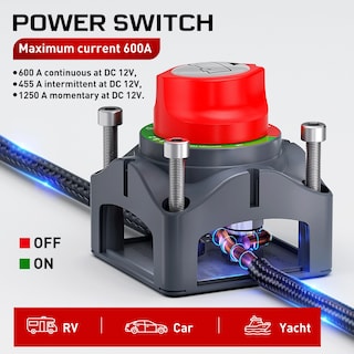 Foto 2 | Interruptor De Batería Nilight 600a 12v 24v 48v Para Remolque De Camión - Venta Internacional.