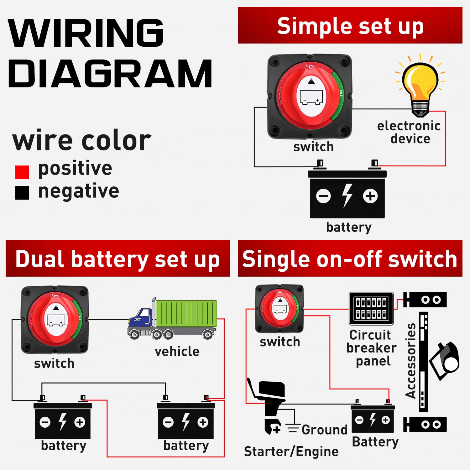 Foto 3 | Interruptor De Batería Nilight 600a 12v 24v 48v Para Remolque De Camión - Venta Internacional.