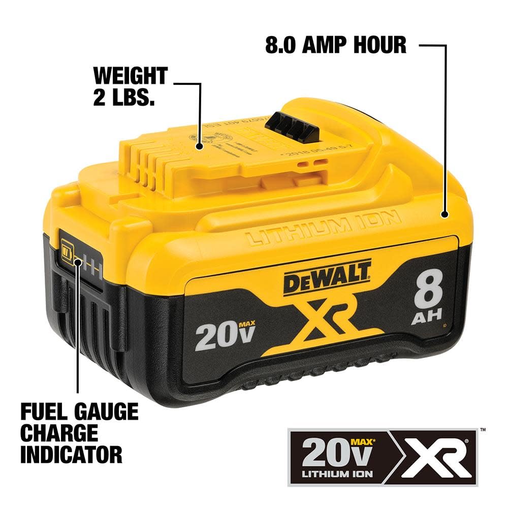 Foto 6 pulgar | Batería Dewalt 20v Max* Xr 8.0ah (dcb208) Con Indicador De Combustible - Venta Internacional.