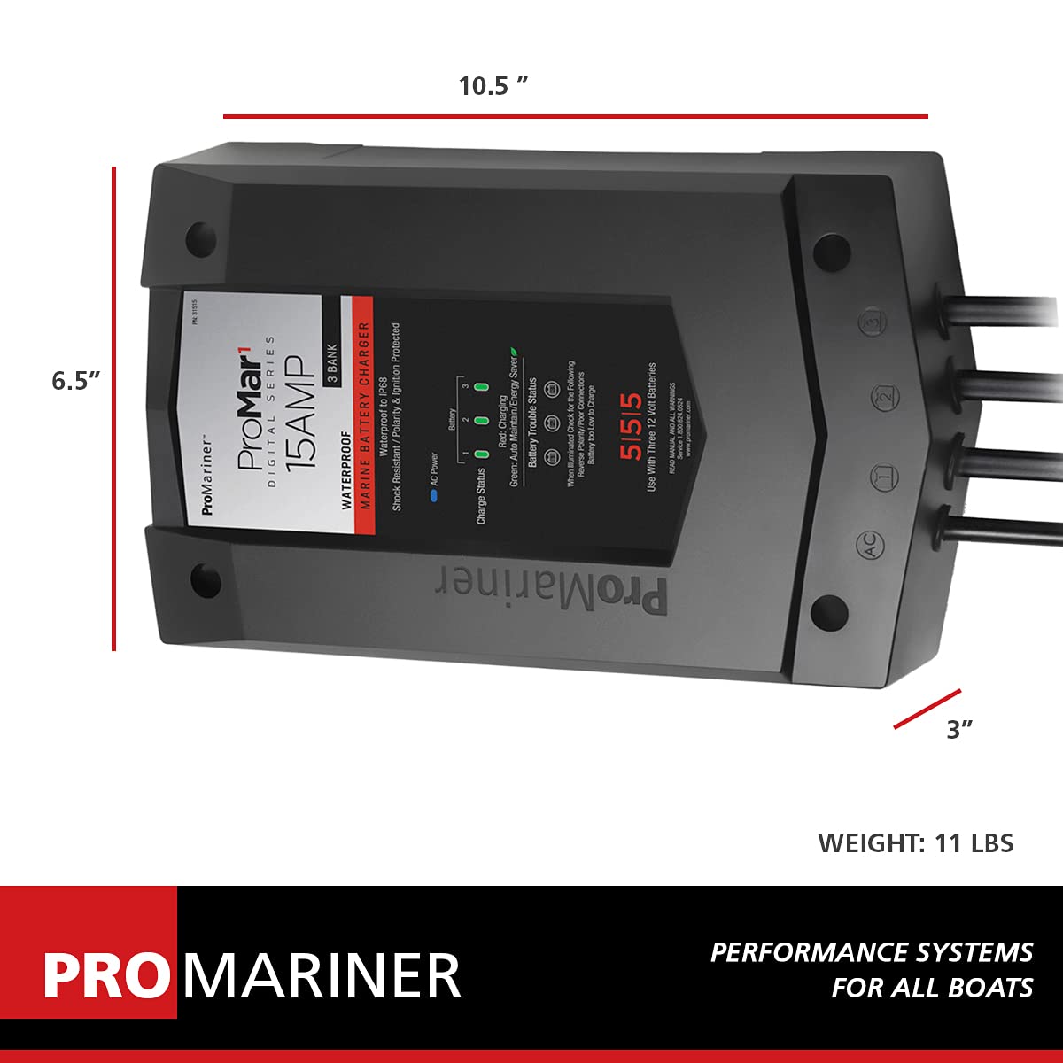 Foto 2 | Cargador De Batería Promariner Promar1 Ds Gen 3 15a Negro - Venta Internacional.