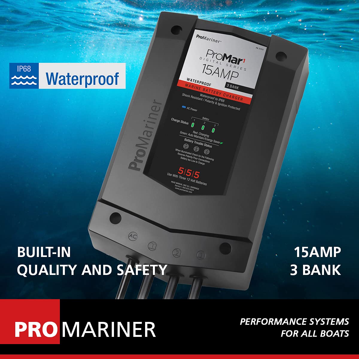 Foto 4 | Cargador De Batería Promariner Promar1 Ds Gen 3 15a Negro - Venta Internacional.