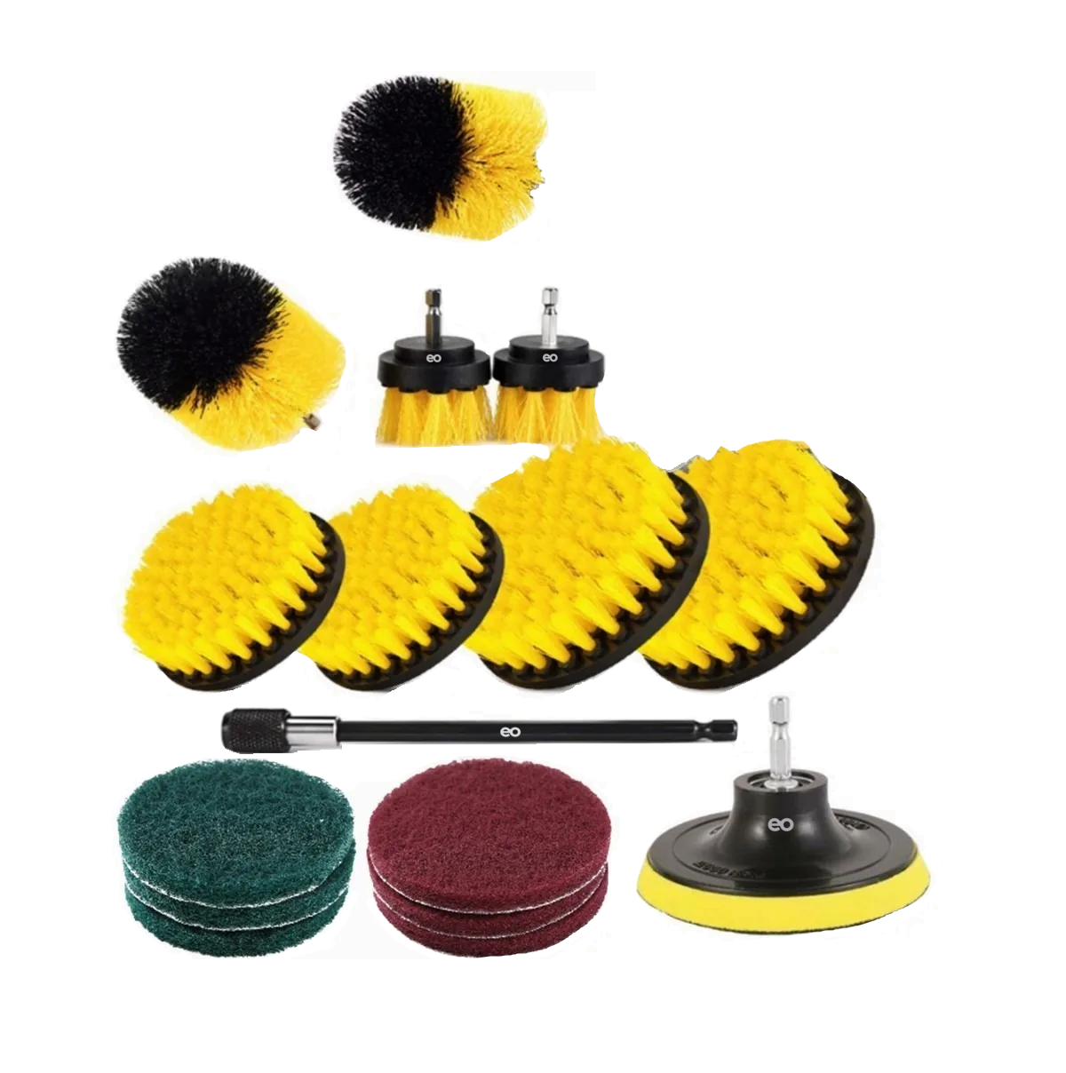 Juego De Cepillos De Limpieza De Taladro Eléctrico 16 Piezas Eo Safe Imports Esi-2762-1 Amarillo