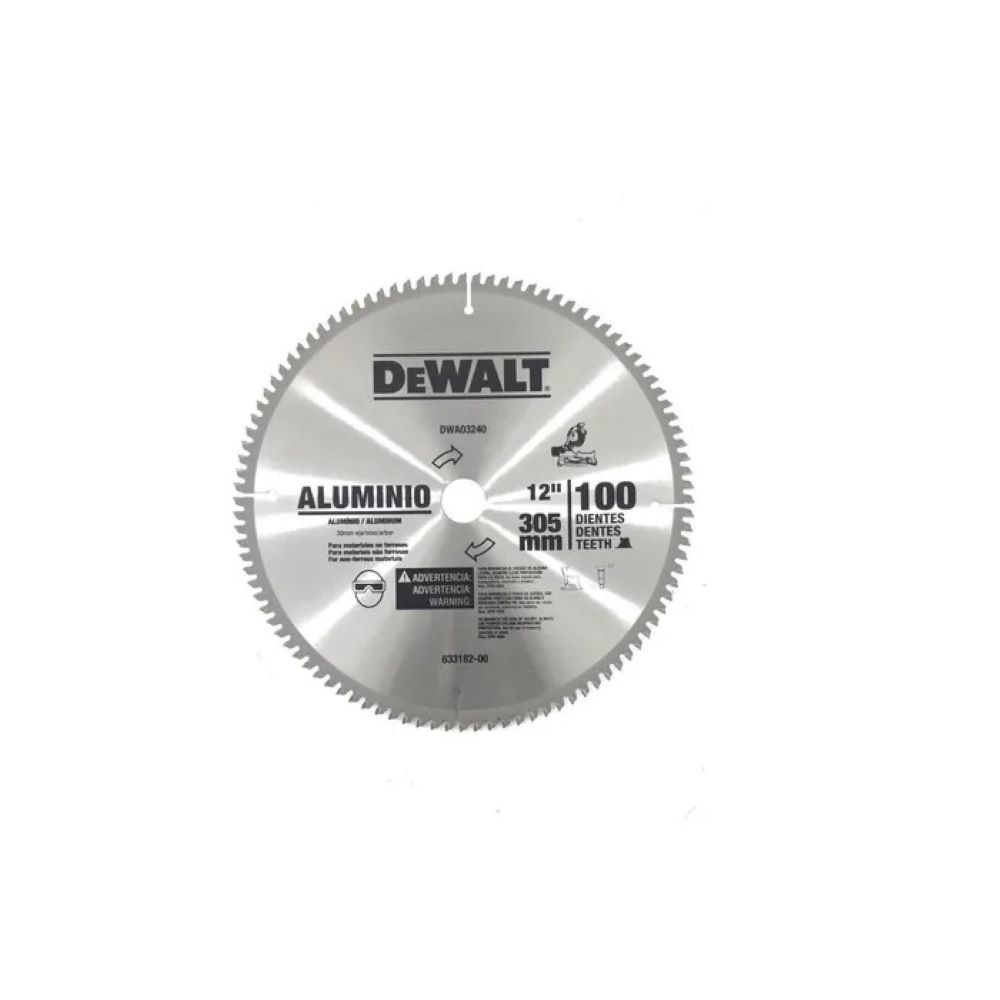 Disco Sierra Aluminio 12x100 Dientes Flecha 30mm - Dewalt