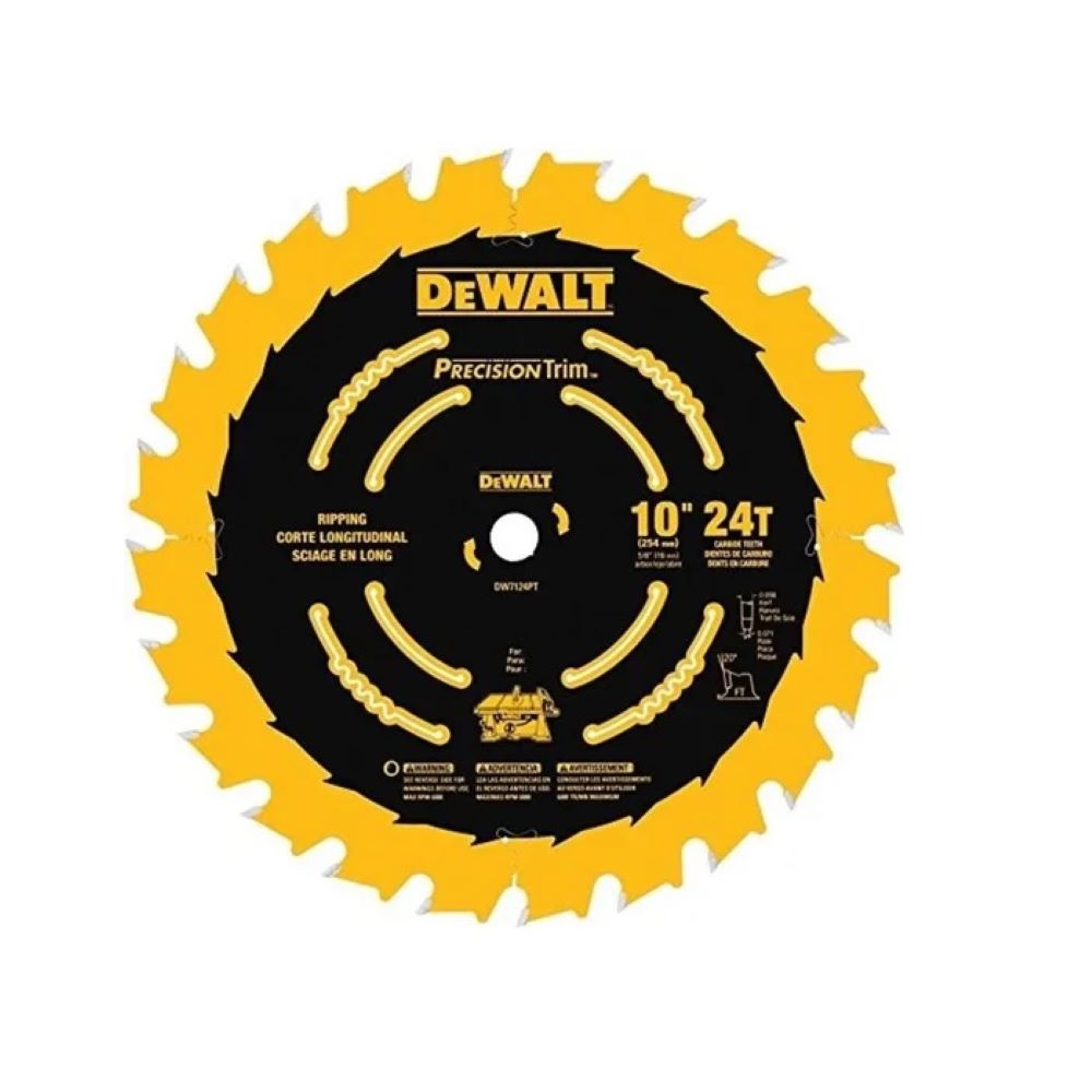 Disco para Sierra Dewalt Dw7124pt Multicolor con 24 Dientes 10in Madera