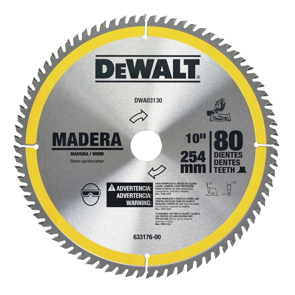 Sierra 10''x80 Diente Dewalt Flecha 30mm