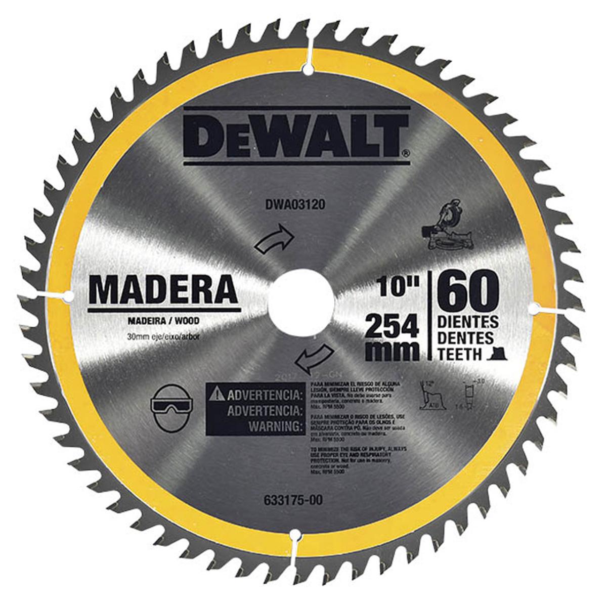 Sierra 10''x60 Diente Dewalt Flecha 30mm