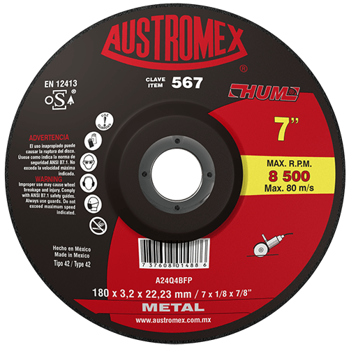 Disco De Corte Para Metal Hum G-24 Austromex 567