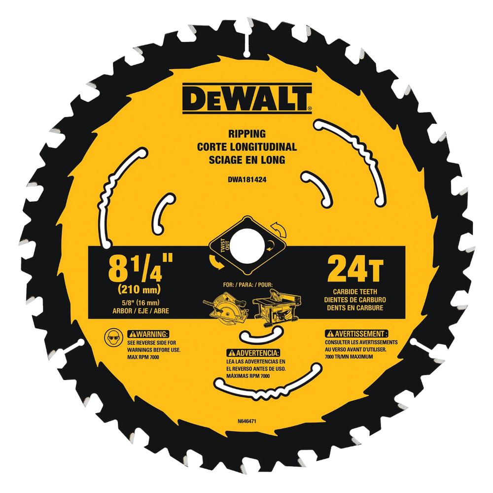 Disco Sierra DeWALT Dwa181424 24t 8-1/4''