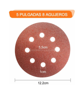 Foto 2 | Discos de Lija Perforado Autoadherible Belug Rojo 100 Piezas