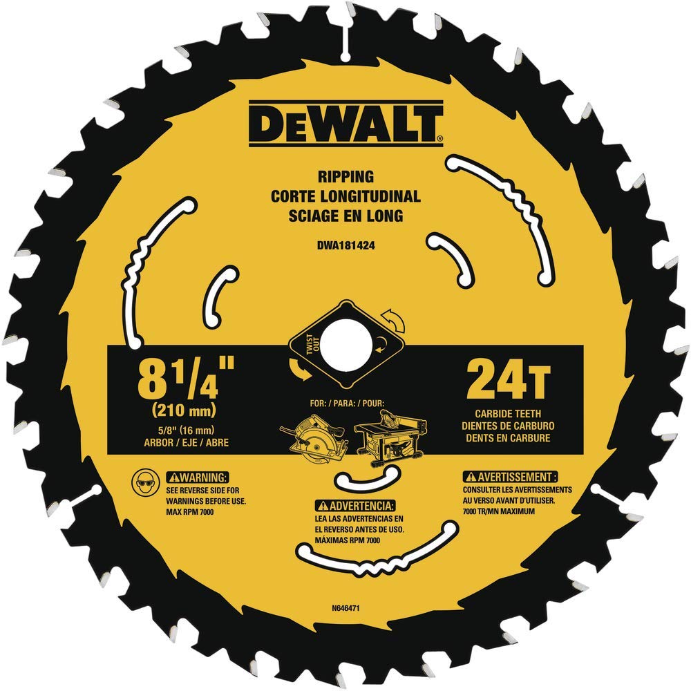 Foto 2 pulgar | Hoja De Sierra Circular Dewalt Dwa181424 De 8,25 Pulgadas Y 24 Dientes - Venta Internacional.