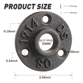 Foto 2 | Brida De Piso De 1/2 Pulgadas Para Bricolaje Muebles 20pcs Eo Safe Imports Esi-15154 Negro