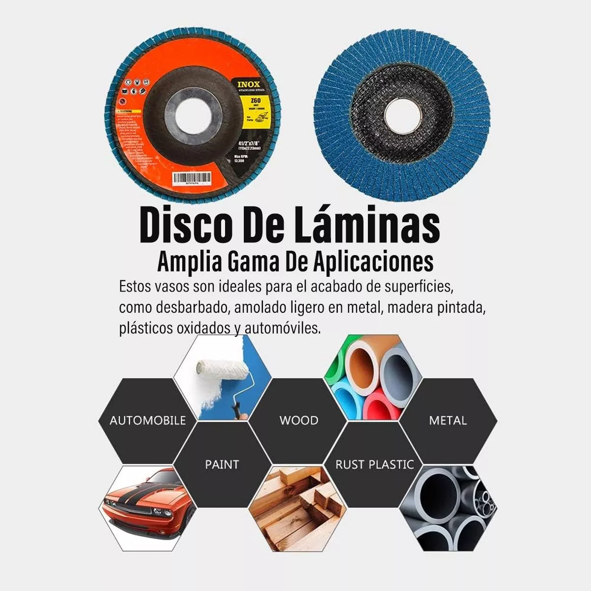 Foto 4 pulgar | Set Discos De Corte Metal Disco De Lija 3/8 Inch 75mm 5 Uds Eo Safe Imports Esi-17116 Multicolor