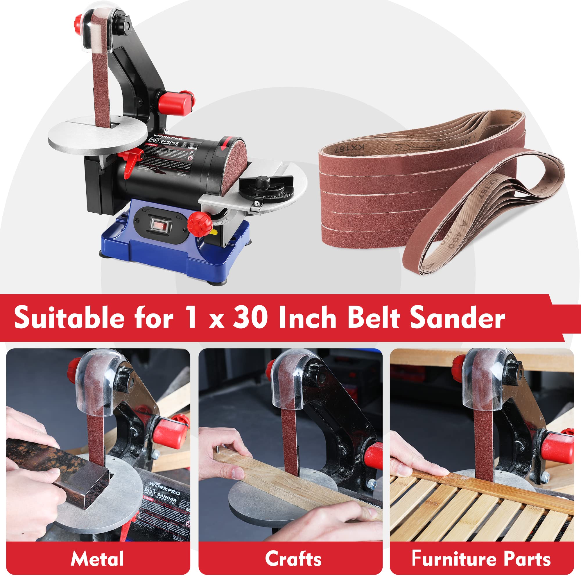 Foto 7 pulgar | Cintas De Lijado Workpro, 1 X 30 Pulgadas, Óxido De Aluminio, Paquete De 36 - Venta Internacional.