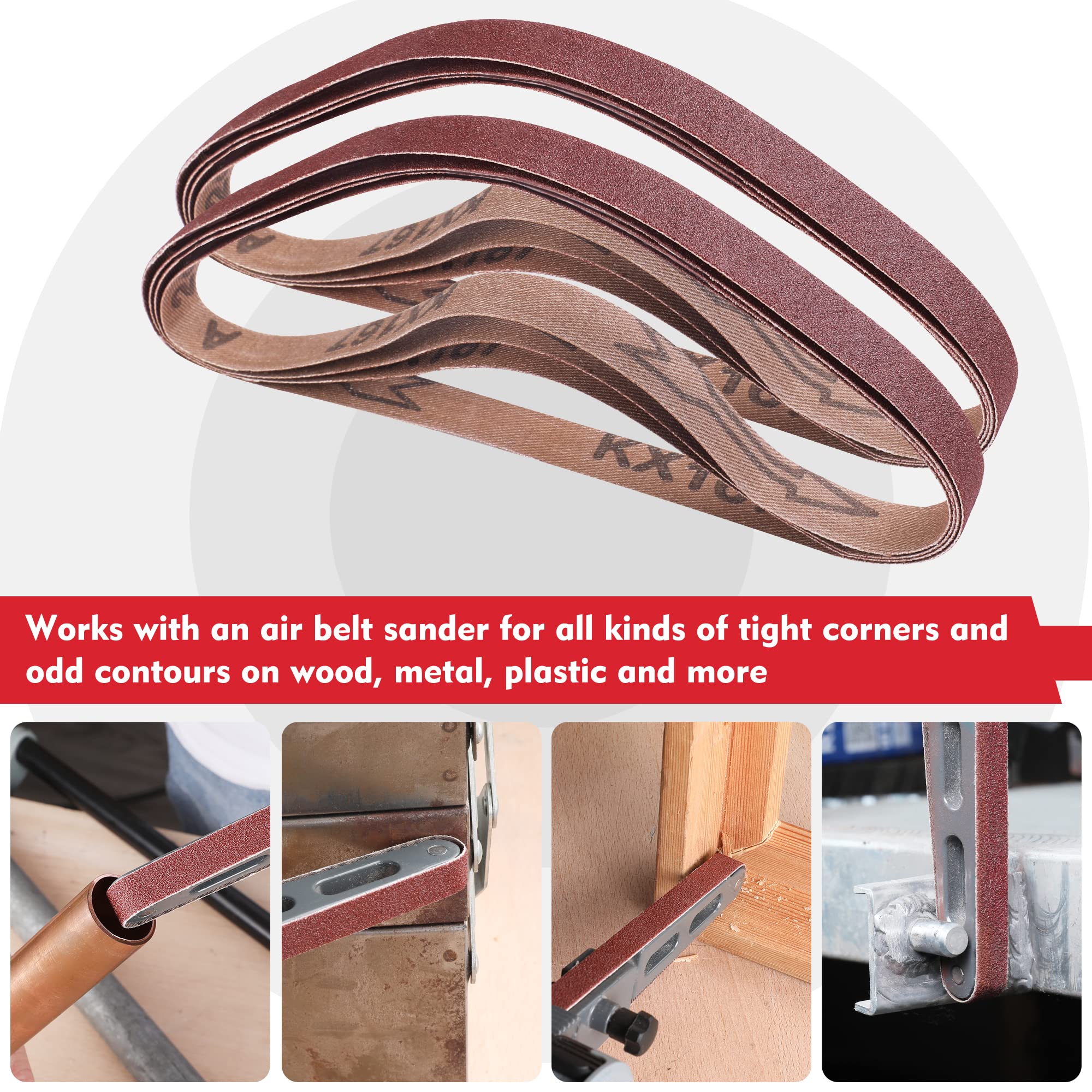 Foto 7 pulgar | Cintas De Lijado Workpro De Óxido De Aluminio De 1/2 X 18 Pulgadas, Paquete De 24 - Venta Internacional.