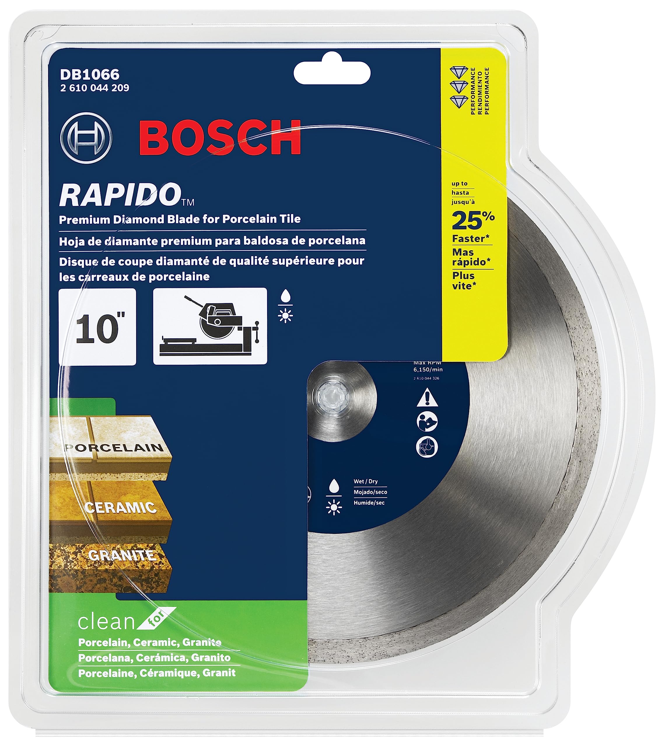 Foto 3 pulgar | Diamond Blade Bosch Db1066 Rapido Premium De 10 Pulgadas Para Uso Húmedo Y Seco - Venta Internacional.