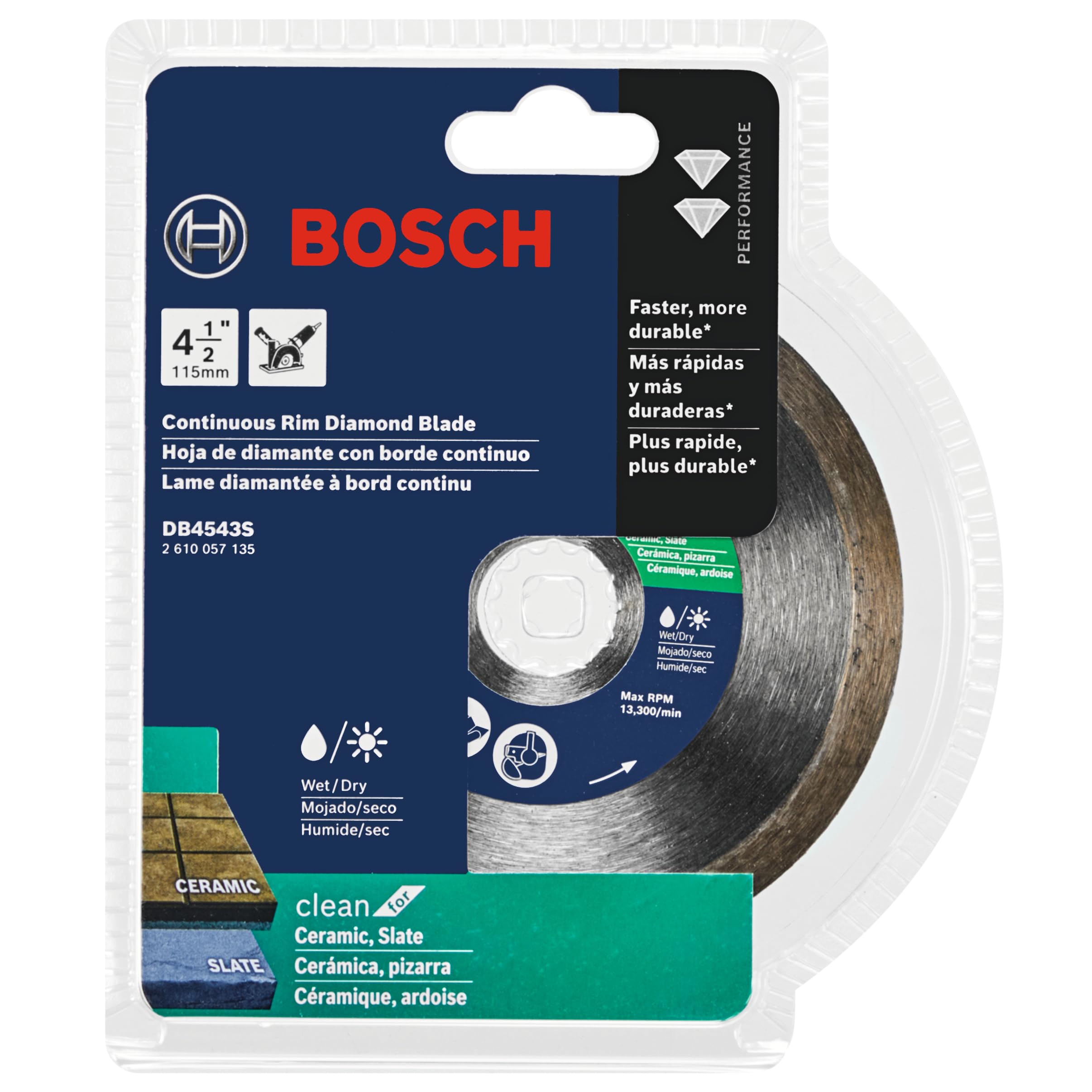 Foto 3 pulgar | Disco De Diamante Bosch Db4543s De 11,43 Cm Para Baldosas De Cerámica, Pizarra - Venta Internacional.