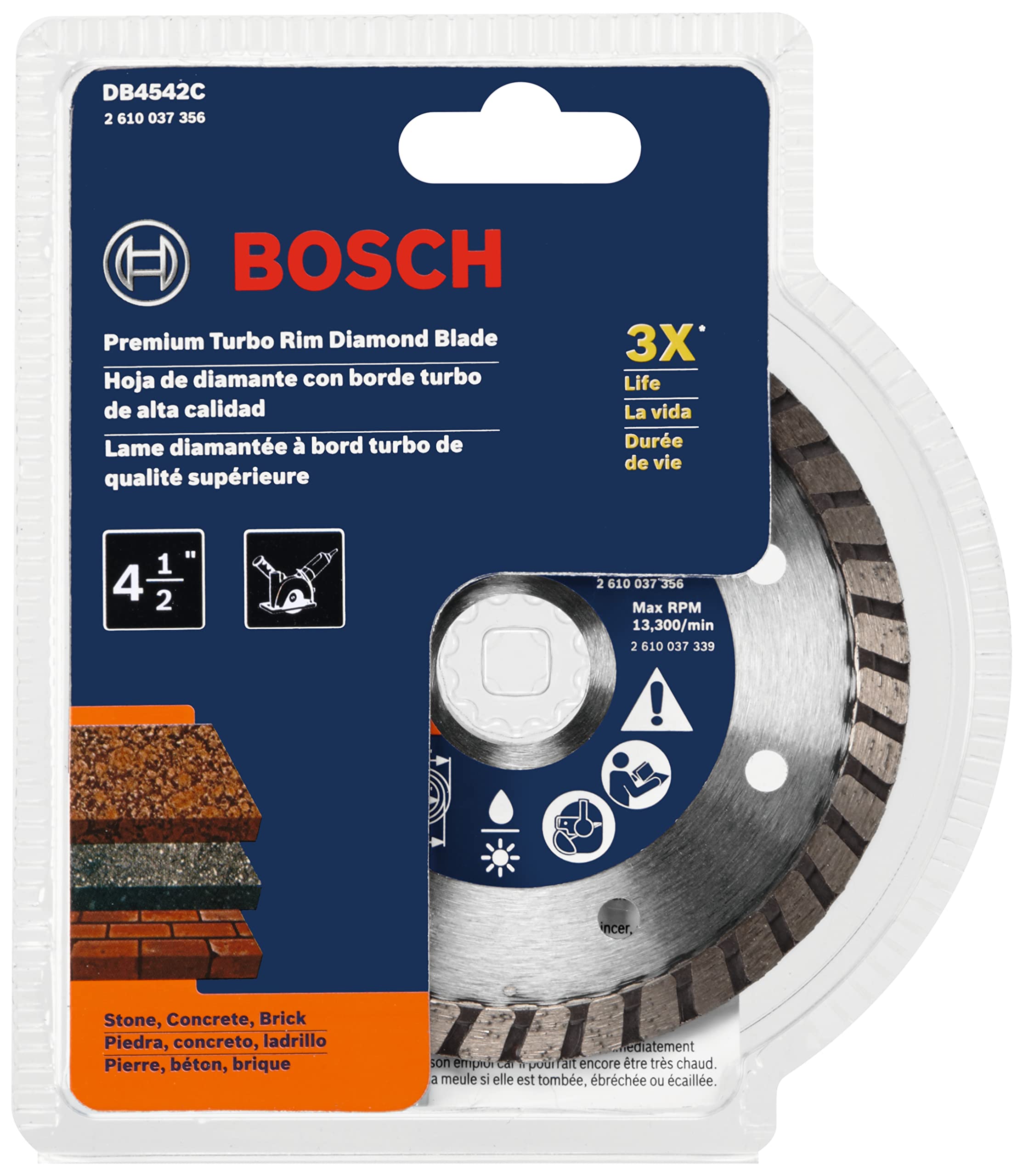Foto 4 pulgar | Llanta Diamond Blade Bosch Db4542c Premium Turbo De 11,43 Cm - Venta Internacional.