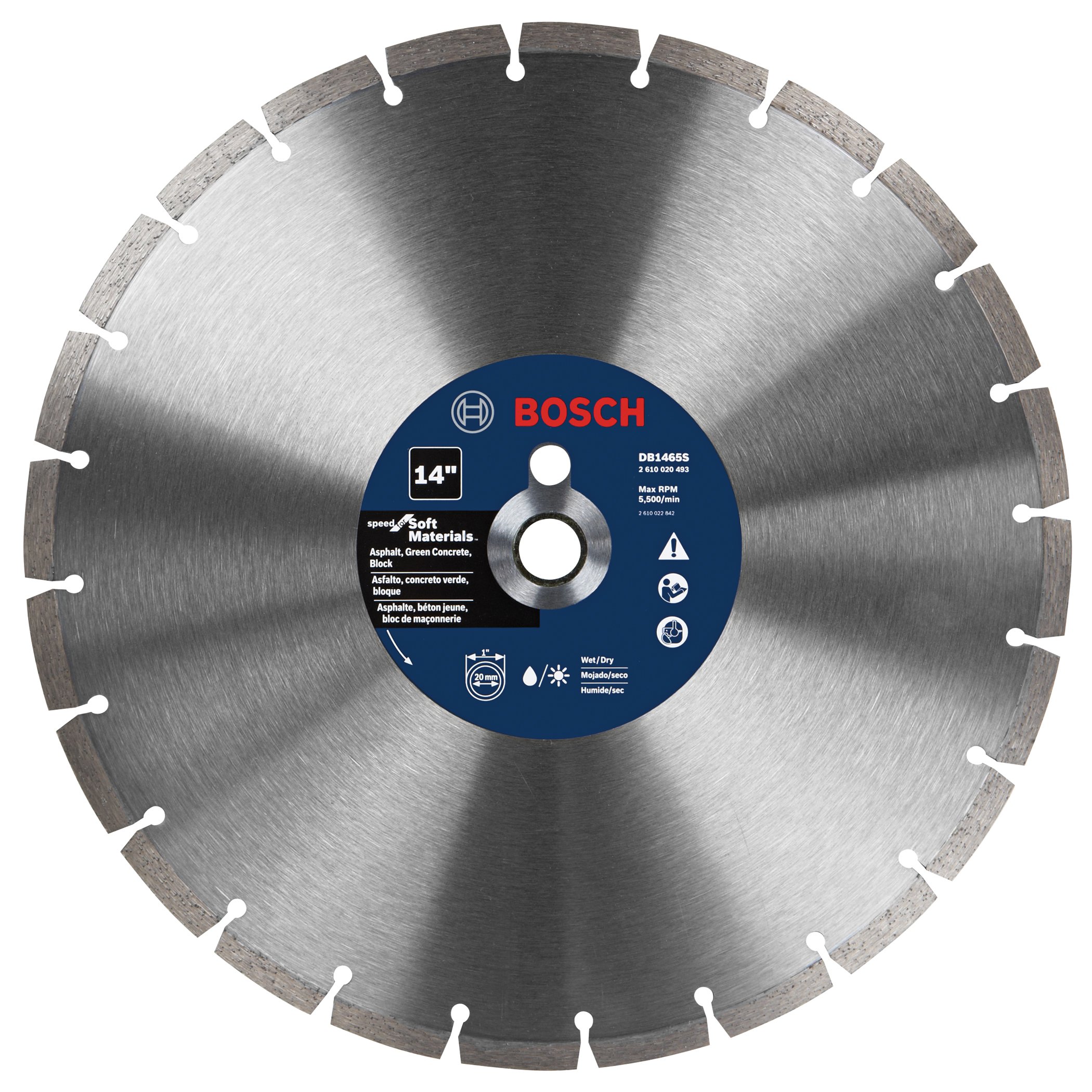 Foto 1 | Disco De Diamante Bosch Db1465s De 14 Pulgadas Para Corte Húmedo Y Seco - Venta Internacional.