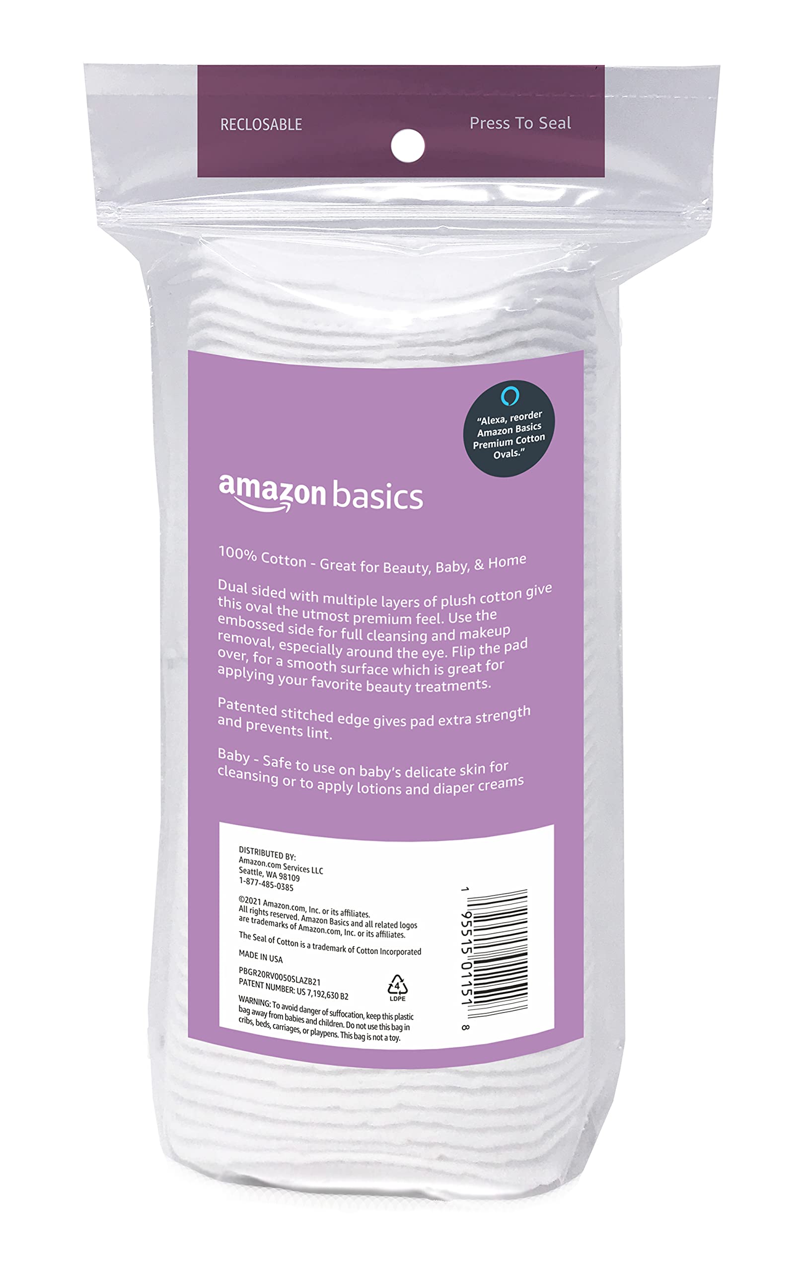 Foto 3 | Almohadillas Ovaladas De Primera Calidad Amazon Basics, 300 Unidades (6 Paquetes De 50) - Venta Internacional.