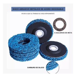 Foto 4 | Discos Abrasivos De Desoxidación Metal Rueda Pulidora 5 Pcs, Azul