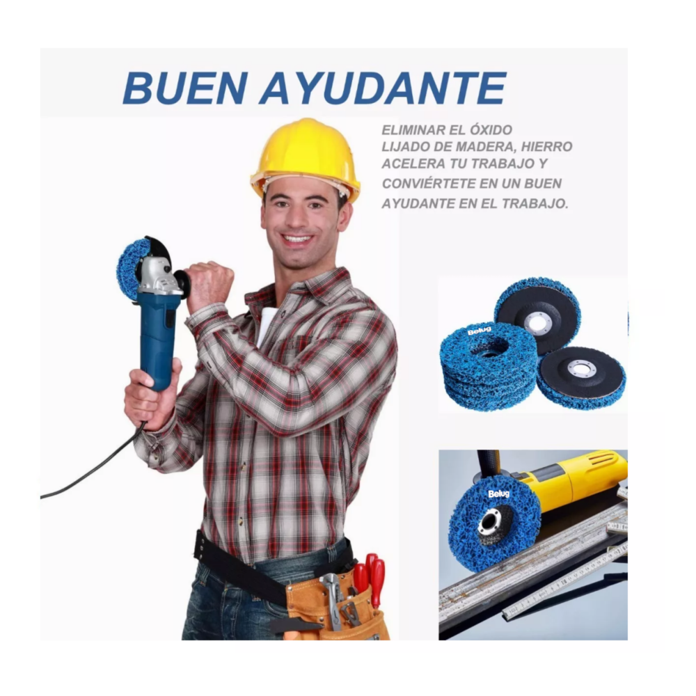 Foto 2 | 5pcs Discos Abrasivos De Desoxidación Metal Rueda Pulidora Azul Belug