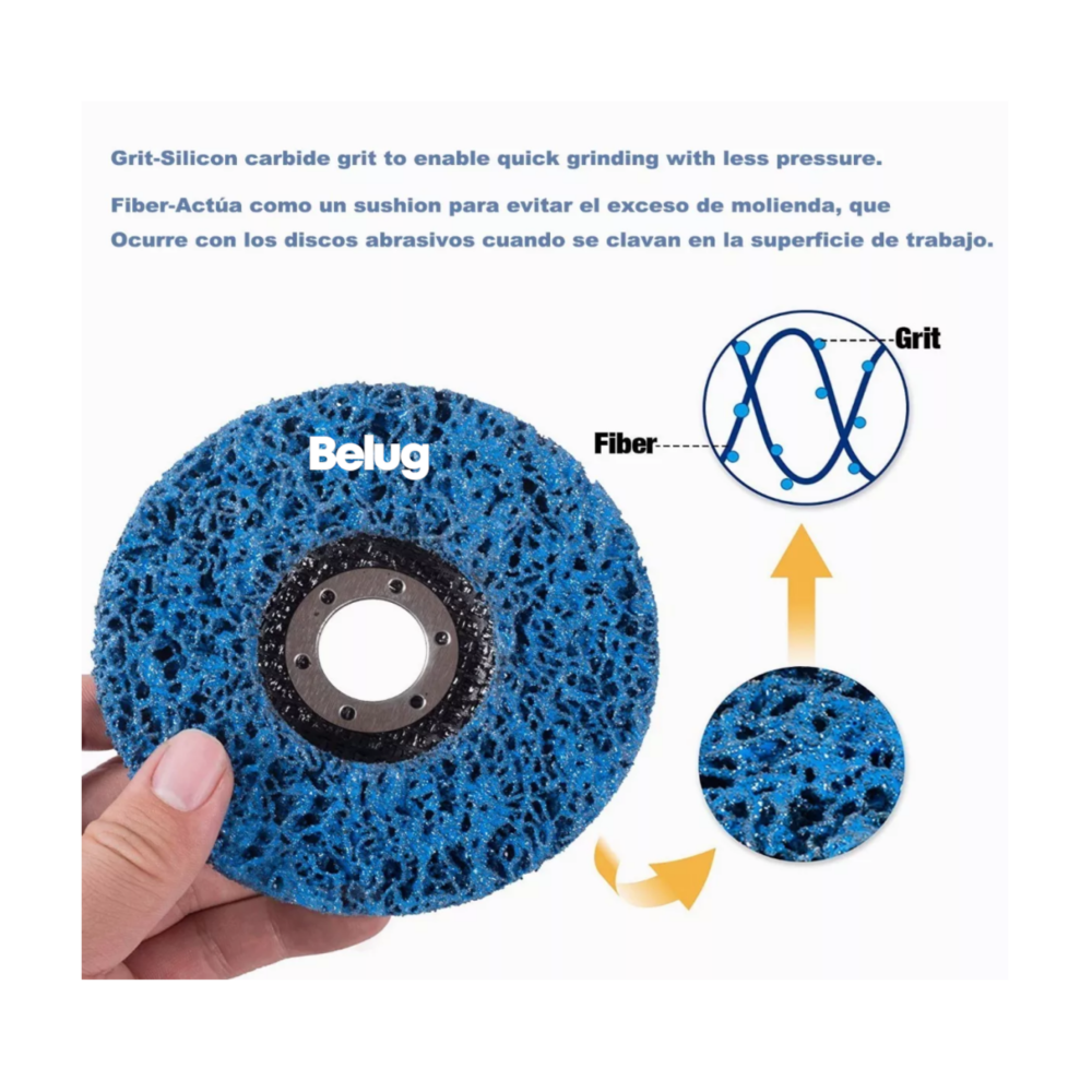 Foto 4 pulgar | 5pcs Discos Abrasivos De Desoxidación Metal Rueda Pulidora Azul Belug