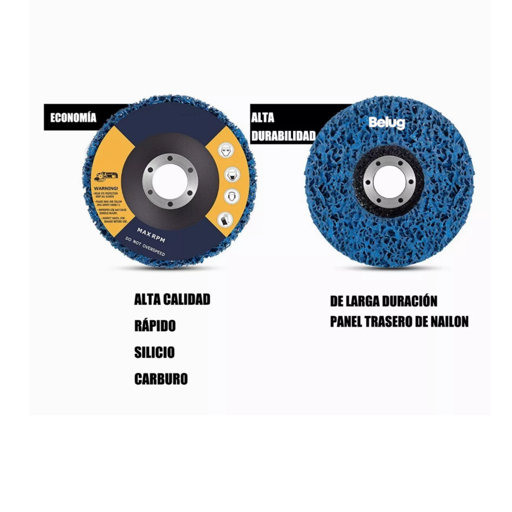 Foto 5 pulgar | 5pcs Discos Abrasivos De Desoxidación Metal Rueda Pulidora Azul Belug