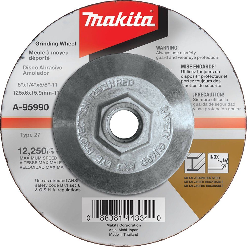 Muela Abrasiva Makita A-95990 De 12,7 Cm X 0,6 Cm X 1,6 Cm, Grano 36 - Venta Internacional.