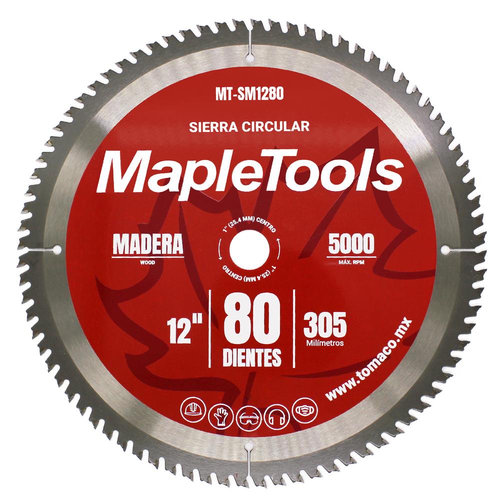 Disco Sierra Circular 12'' Centro 1'' 80 Dientes Maple Tools