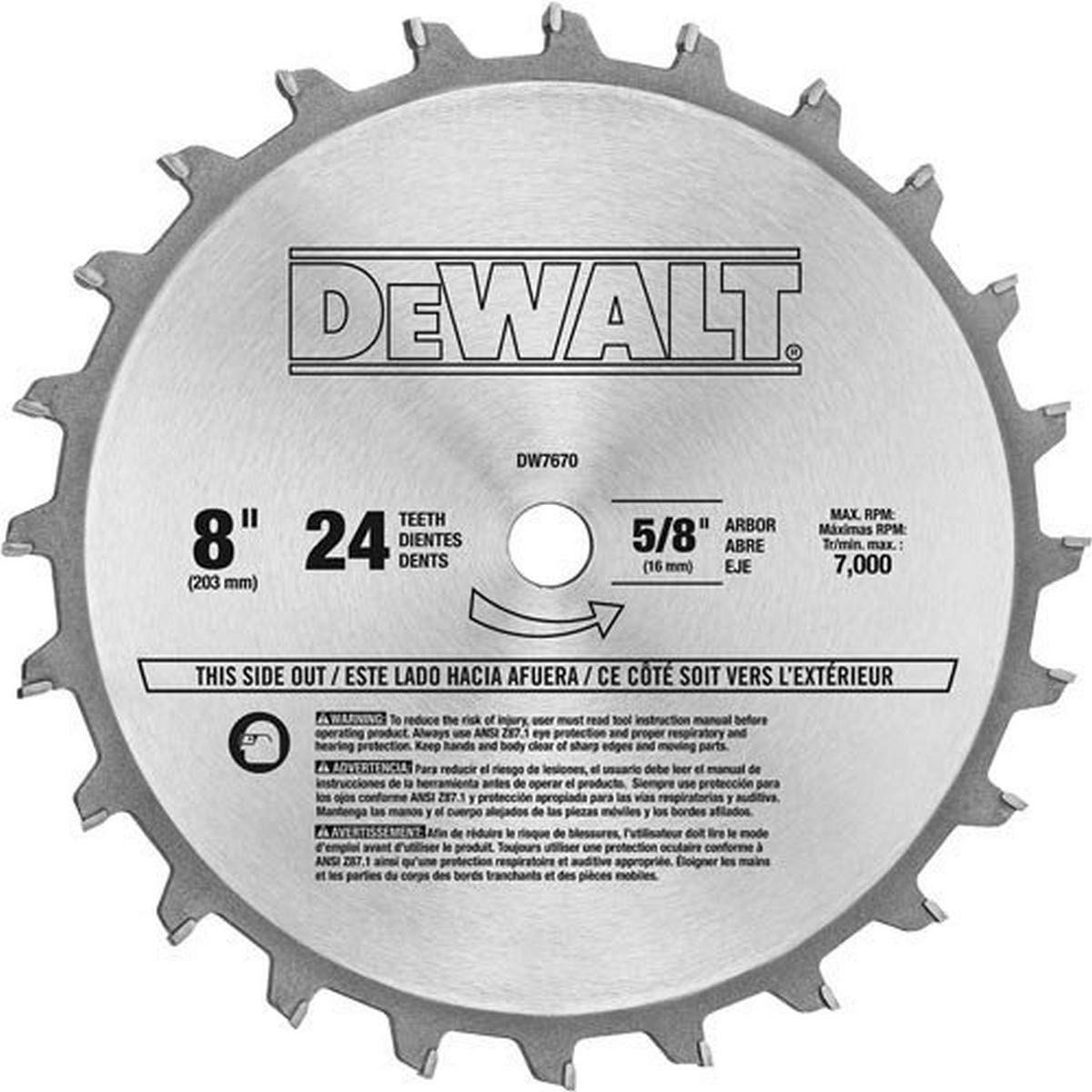 Juego De Cuchillas Dado Dewalt Dw7670 De 8 Pulgadas Y 24 Dientes - Venta Internacional.