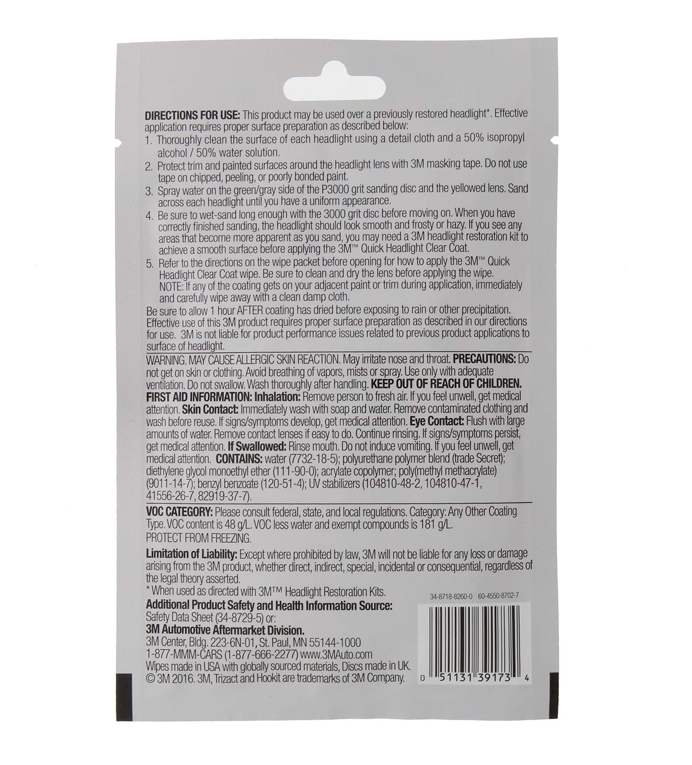Foto 5 pulgar | Linterna Transparente Para Faros Delanteros 3m 39173 Con Disco Abrasivo Y Toallitas, 1 Kit - Venta Internacional.