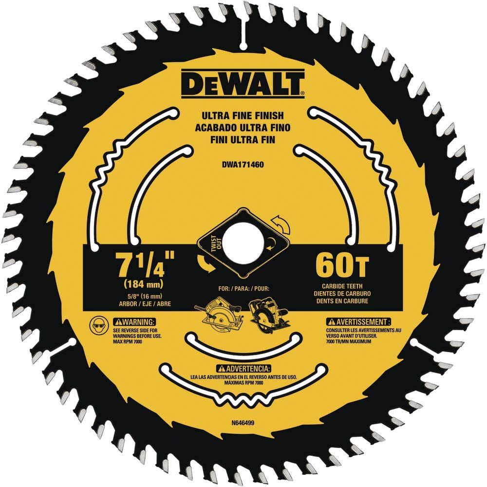 Foto 2 pulgar | Hoja De Sierra Circular Dewalt Dwa171460, 7 1/4 Pulgadas, 60 Dientes - Venta Internacional.
